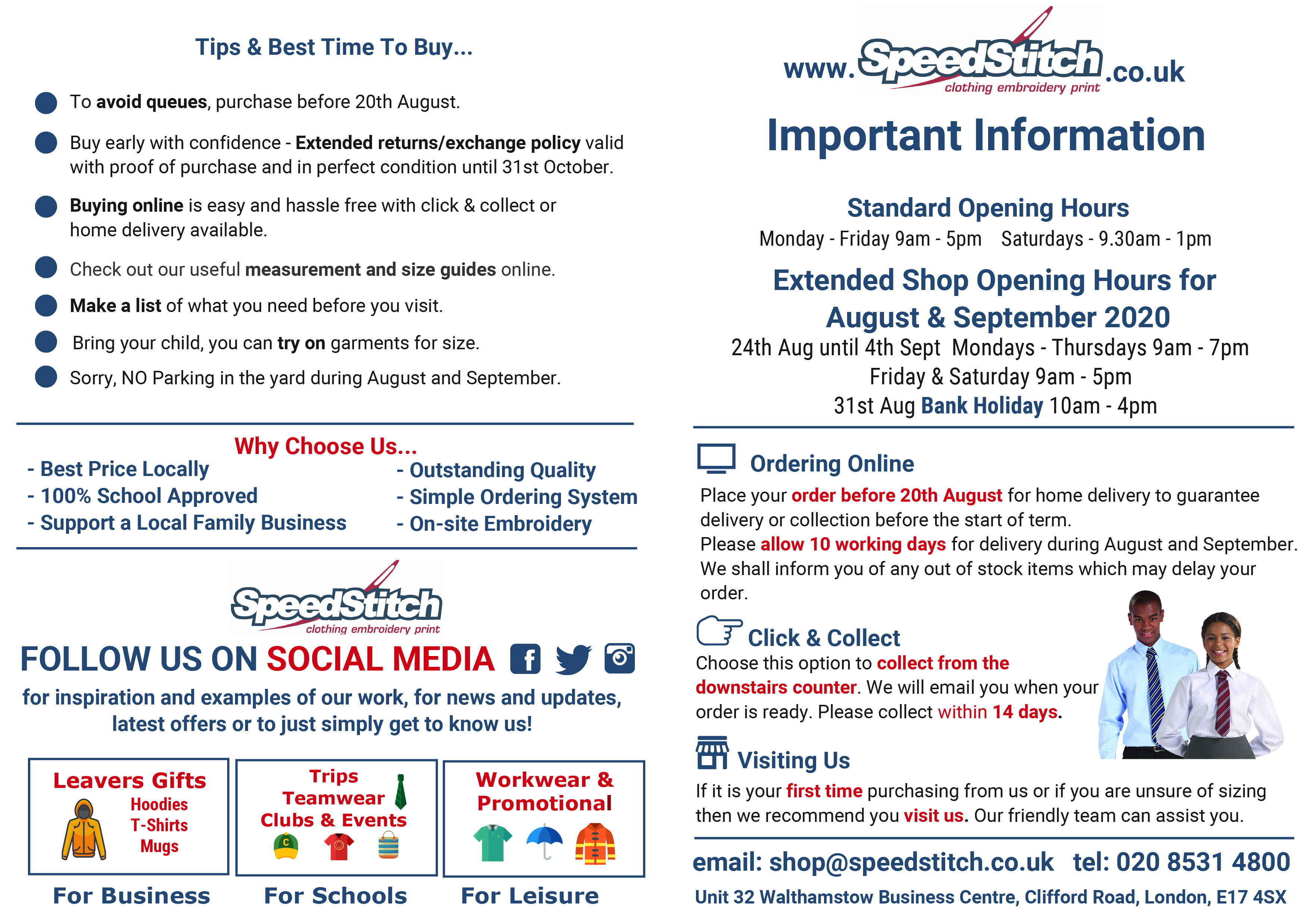 Schools Summer Info